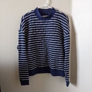 Madewell Women's size M Medium Quilted Studio Stripe Mock Neck Sweatshirt